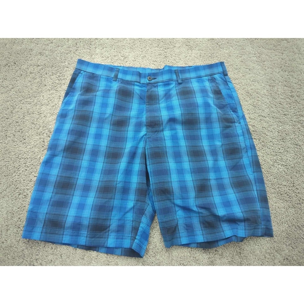 Ben‎ Hogan Performance Shorts Mens 38 Blue Plaid Golf Activewear Casual